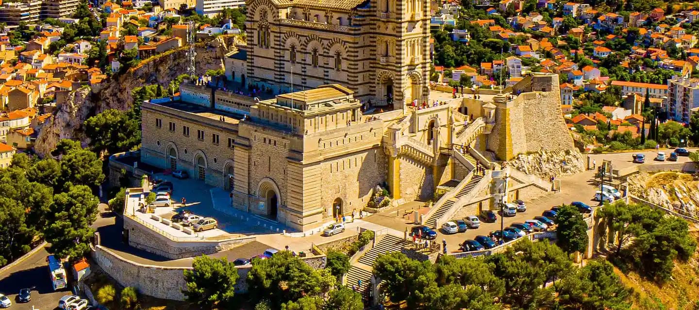 Notre-Dame de la Garde aerial view 2020 : vue de Marseille
